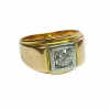 Bague tank en or jaune et diamant