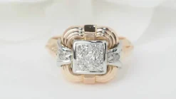 Bague Tank en or jaune et diamants