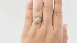 Bague Tank en or jaune et diamants