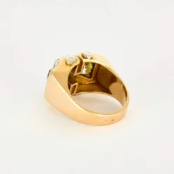 Bague Tank en or jaune et diamants