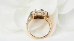 Bague Tank en or jaune et diamants