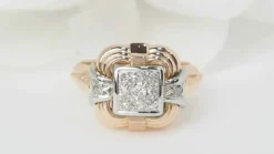 Bague Tank en or jaune et diamants