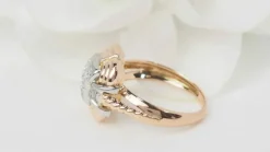 Bague Tank en or jaune et diamants