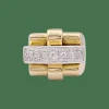 Bague Tank en or jaune, platine, diamants