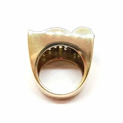 Bague Tank en Or jaune, rubis & diamants