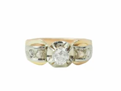 Bague Tank en or rose et blanc, diamants
