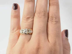 Bague Tank en or rose et blanc, diamants
