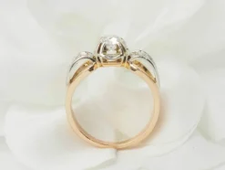 Bague Tank en or rose et blanc, diamants