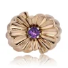Bague tank godronnée saphir violet