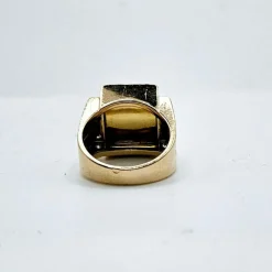 Bague Tank graphique or jaune diamants
