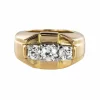 Bague tank jonc 3 diamants
