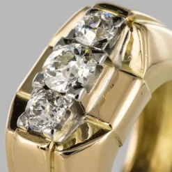 Bague tank jonc 3 diamants