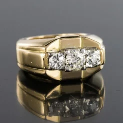 Bague tank jonc 3 diamants