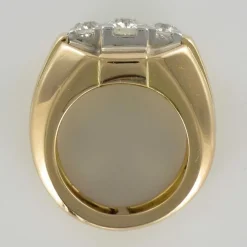Bague tank jonc 3 diamants