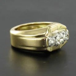 Bague tank jonc 3 diamants