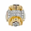 Bague tank noeud d'or et de diamants