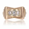 Bague tank noeud or rose