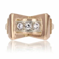 Bague tank noeud or rose