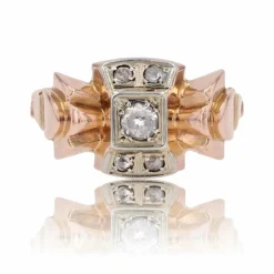 Bague tank noeud saphirs blancs
