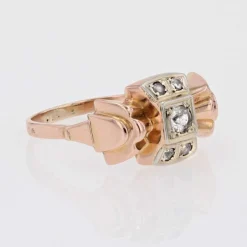 Bague tank noeud saphirs blancs