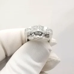 Bague tank or blanc diamants