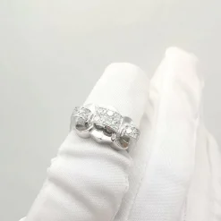 Bague tank or blanc diamants