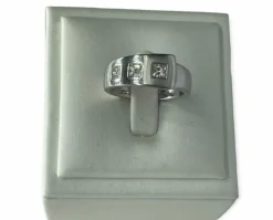 Bague tank or blanc diamant