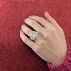 Bague Tank or blanc diamants