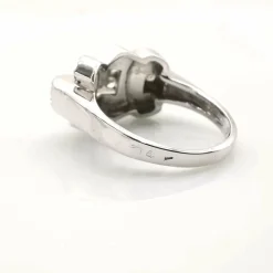 Bague tank or blanc diamants