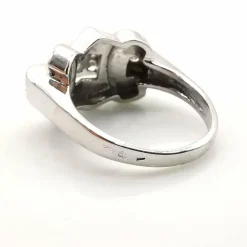 Bague tank or blanc diamants