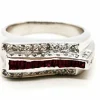 Bague Tank Or blanc Rubis