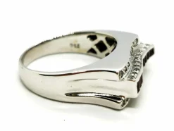 Bague Tank Or blanc Rubis