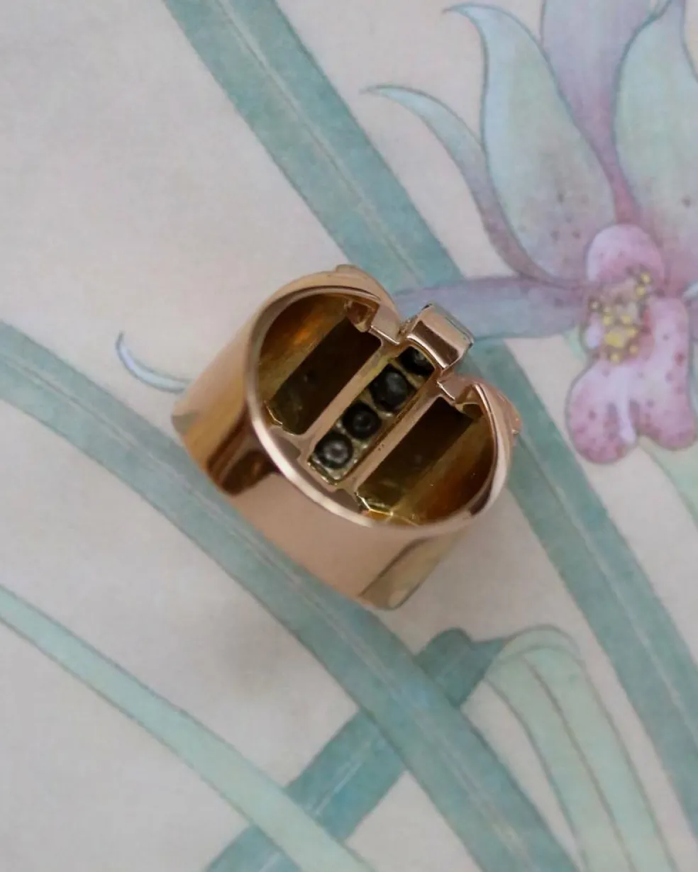 Bague Tank Or et Diamants