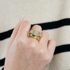 Bague tank or jaune