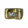 Bague Tank Or Jaune Diamants