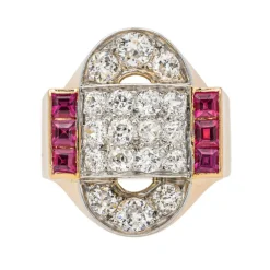 Bague Tank Or jaune Diamant