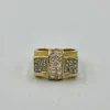 Bague tank or jaune diamants