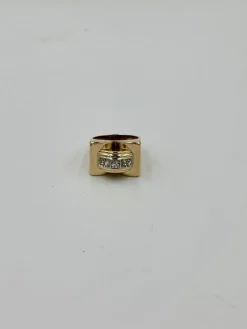 Bague tank or jaune diamants