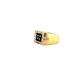 Bague Tank Or Jaune Diamants