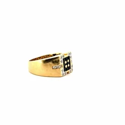Bague Tank Or Jaune Diamants