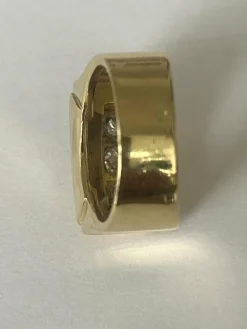Bague Tank Or Jaune Diamants