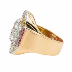 Bague Tank Or jaune Diamant