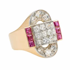 Bague Tank Or jaune Diamant