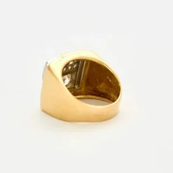 Bague Tank or jaune diamants