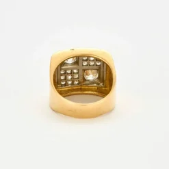 Bague Tank or jaune diamants