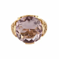 Bague Tank Or Jaune et Améthyste
