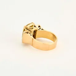 Bague Tank or jaune et blanc saphirs jaune diamants