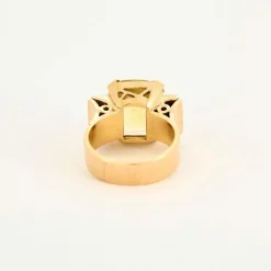 Bague Tank or jaune et blanc saphirs jaune diamants