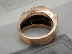 Bague tank or jaune et blanc diamants