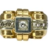 Bague TANK or jaune et diamants